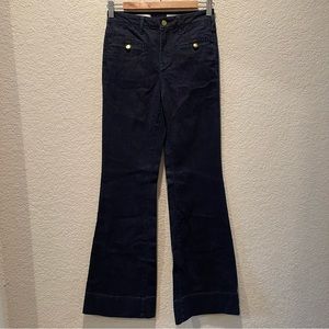 Pilcro and the Letterpress blue dark washed hi rise wide leg jeans, size 26
